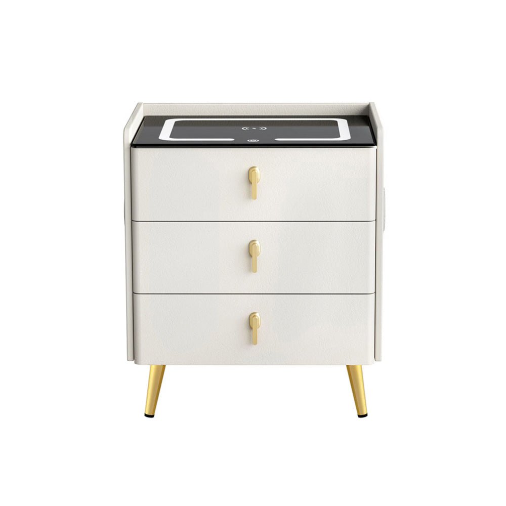 Bedside Table Wireless Charging - ALMA White - Furniture > Bedroom > Bedside Tables - Rivercity House & Home Co. (ABN 18 642 972 209) - Affordable Modern Furniture Australia