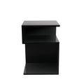 Bedside Table with Drawers and Open Shelves 33x33x50cm - Black