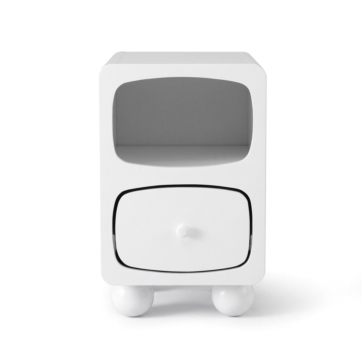 Bedside Table with Storage Drawer and Pine Wood Legs - White - Furniture > Bedroom > Bedside Tables - Rivercity House & Home Co. (ABN 18 642 972 209) - Affordable Modern Furniture Australia
