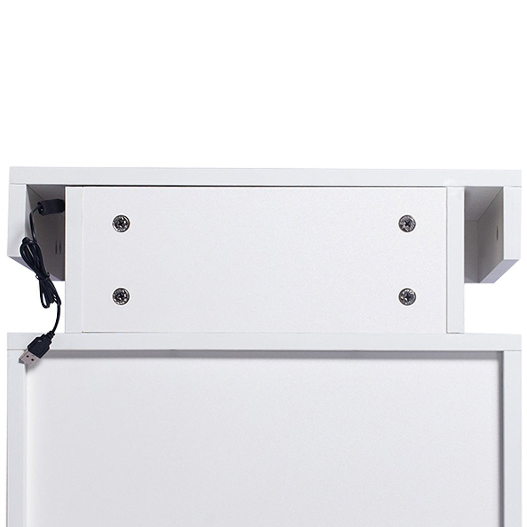 Bedside Tables RGB LED Side Table White - Rivercity House & Home Co. (ABN 18 642 972 209) - Affordable Modern Furniture Australia