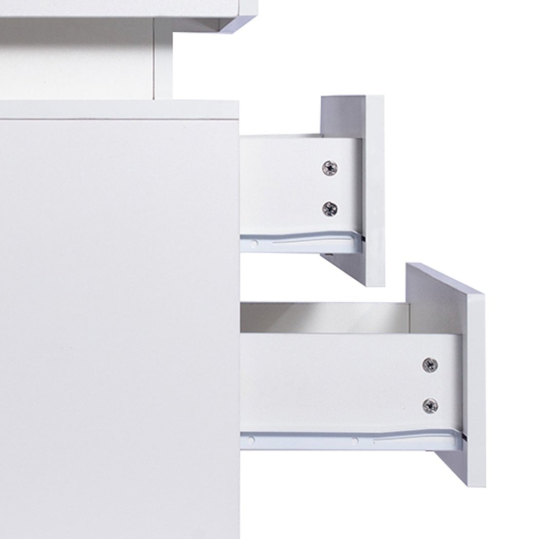 Bedside Tables RGB LED Side Table White - Rivercity House & Home Co. (ABN 18 642 972 209) - Affordable Modern Furniture Australia