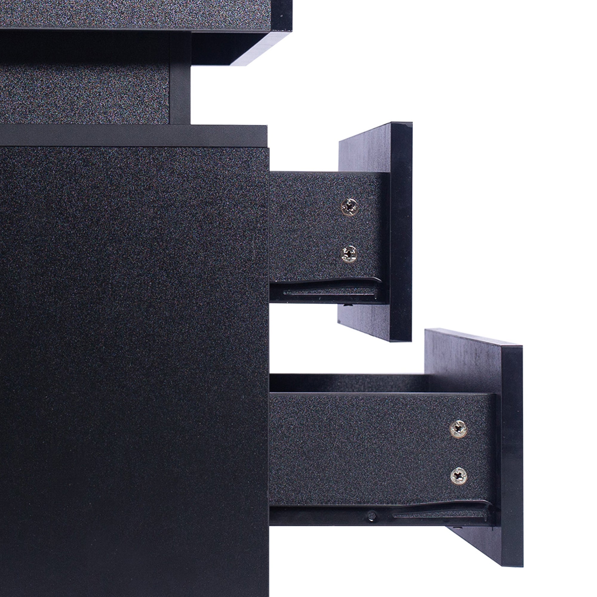 Bedside Tables Side Table 2 Drawers Black - Rivercity House & Home Co. (ABN 18 642 972 209) - Affordable Modern Furniture Australia