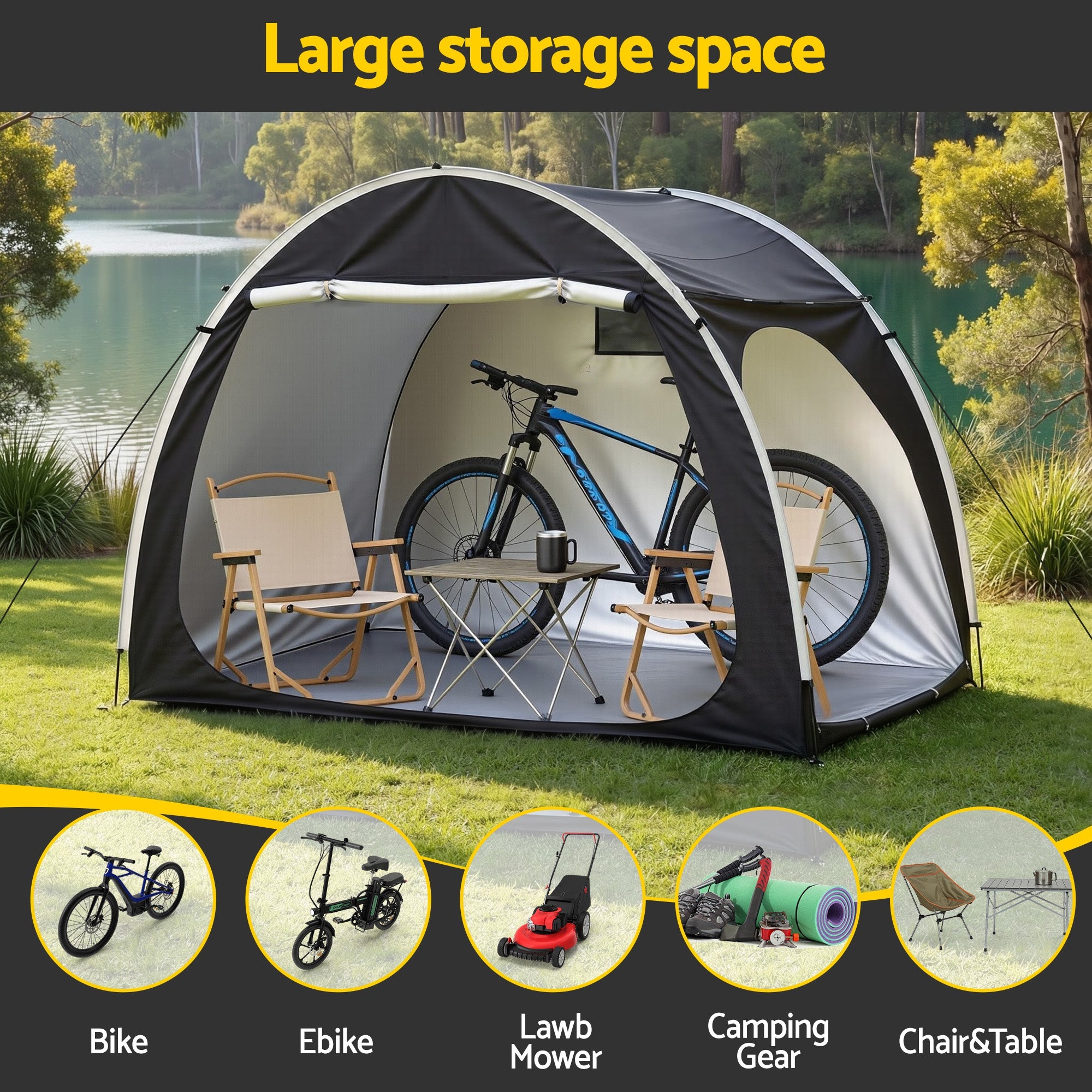 Bike Storage Tent Outdoor Waterproof UV Resistant Shelter w/ Ventilation - Home & Garden > Travel > Duffel Bags - Rivercity House & Home Co. (ABN 18 642 972 209) - Affordable Modern Furniture Australia