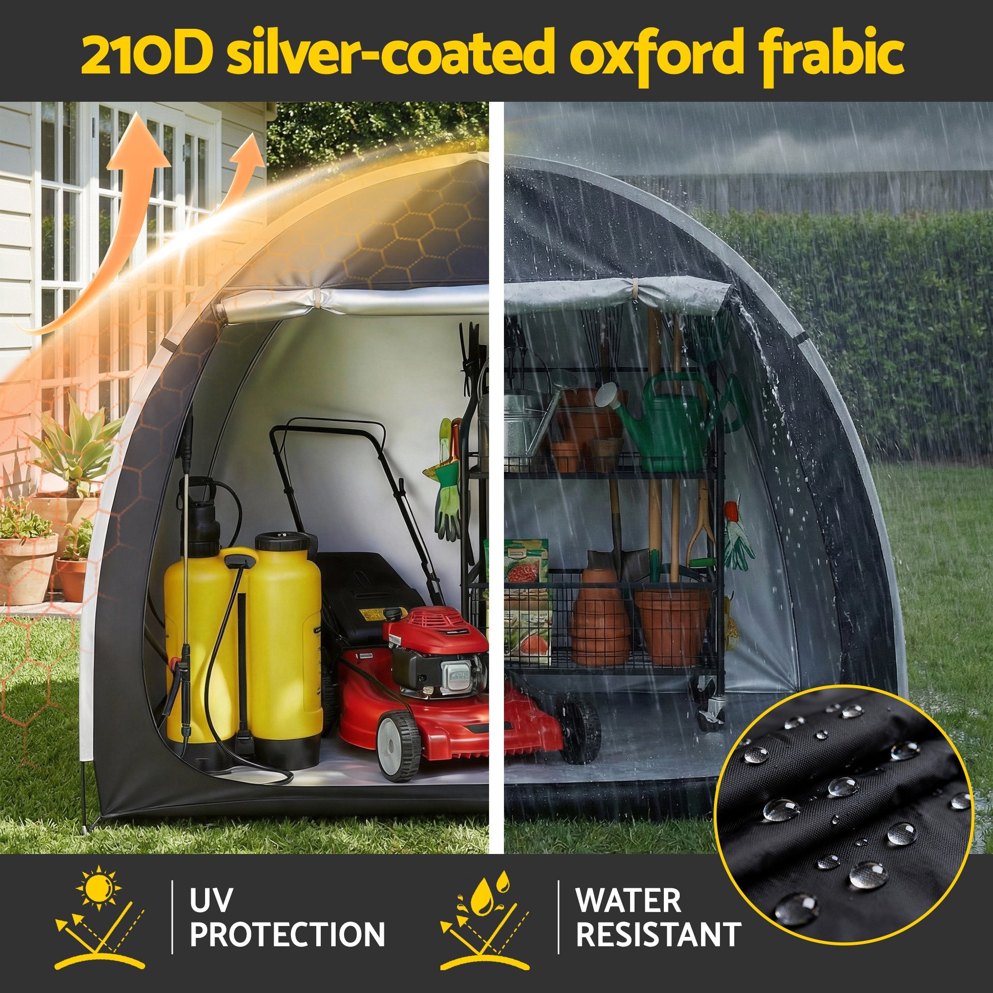 Bike Storage Tent Waterproof Outdoor UV Protection Shelter w/ Large Space - Home & Garden > Travel > Duffel Bags - Rivercity House & Home Co. (ABN 18 642 972 209) - Affordable Modern Furniture Australia