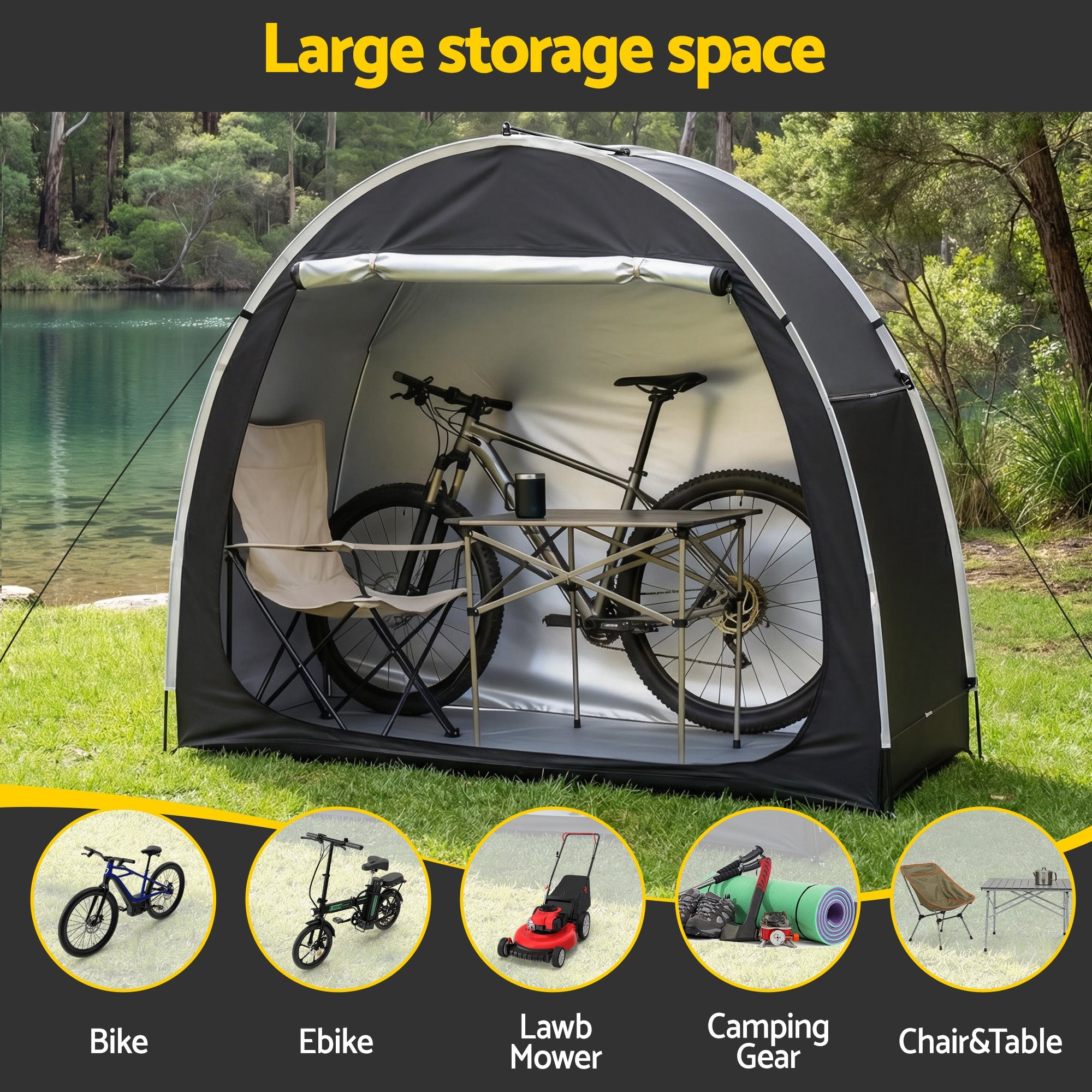 Bike Storage Tent Waterproof Outdoor UV Protection Shelter w/ Large Space - Home & Garden > Travel > Duffel Bags - Rivercity House & Home Co. (ABN 18 642 972 209) - Affordable Modern Furniture Australia