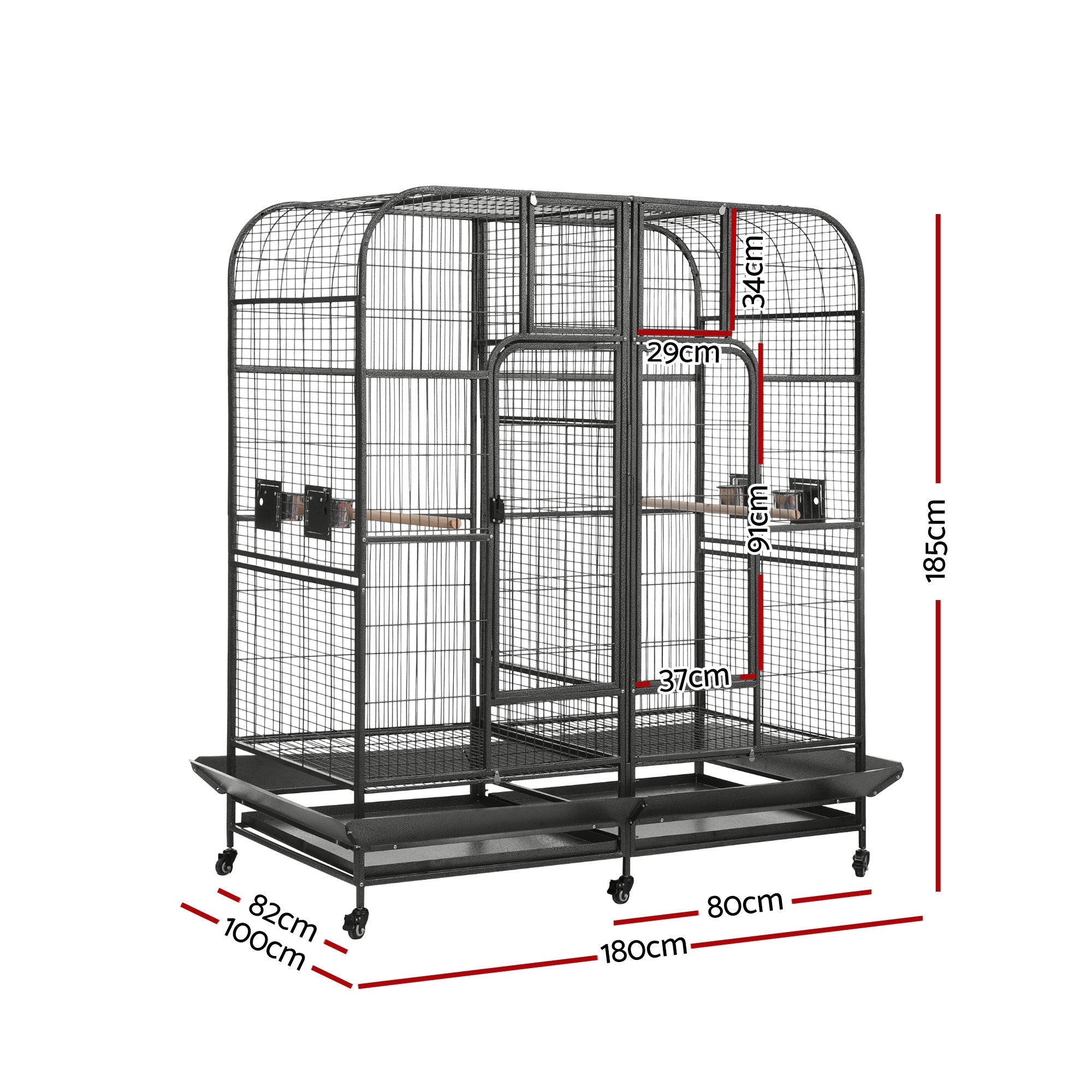 Bird Cage Extra Large Aviary 185cm Pet Parrot Cage Castor Wheel Removable Divider - Pet Care > Bird > Bird Cages & Stands - Rivercity House & Home Co. (ABN 18 642 972 209) - Affordable Modern Furniture Australia