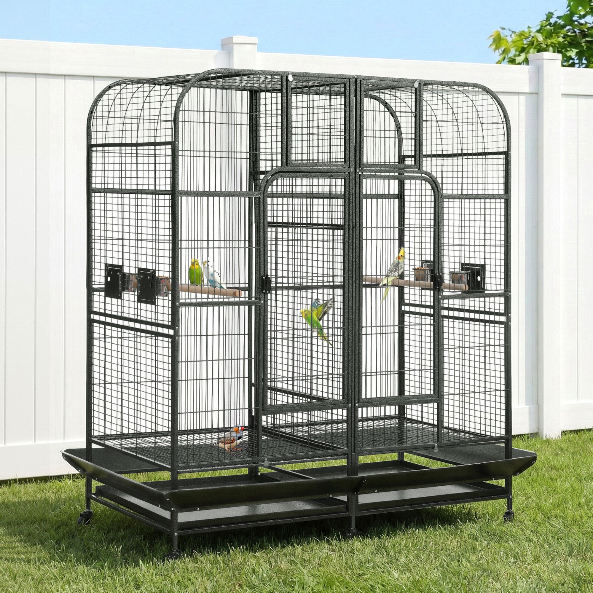 Bird Cage Extra Large Aviary 185cm Pet Parrot Cage Castor Wheel Removable Divider - Pet Care > Bird > Bird Cages & Stands - Rivercity House & Home Co. (ABN 18 642 972 209) - Affordable Modern Furniture Australia