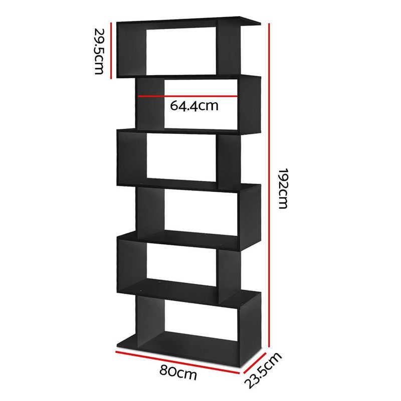 Black 6 Tier Storage Shelf Unit - Furniture - Rivercity House & Home Co. (ABN 18 642 972 209) - Affordable Modern Furniture Australia