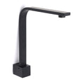 High Rise Wall Mounted Gooseneck Bathtub Spout with Square Outlet - Black