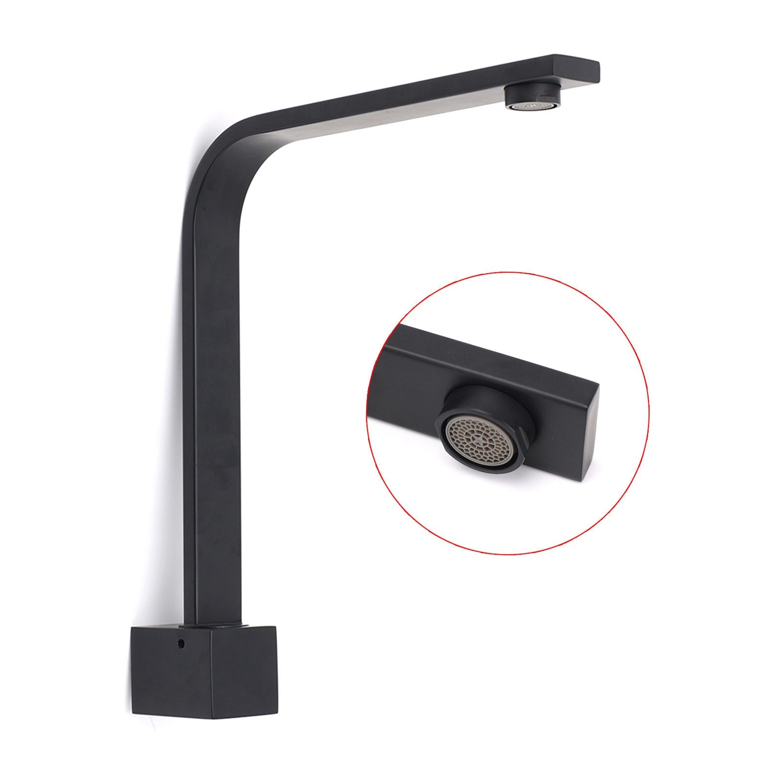 Black Gooseneck Arm High Rise Wall Mounted Bathtub Square Spout Water Outlet - Furniture > Bathroom > Shower Heads & Screens - Rivercity House & Home Co. (ABN 18 642 972 209) - Affordable Modern Furniture Australia