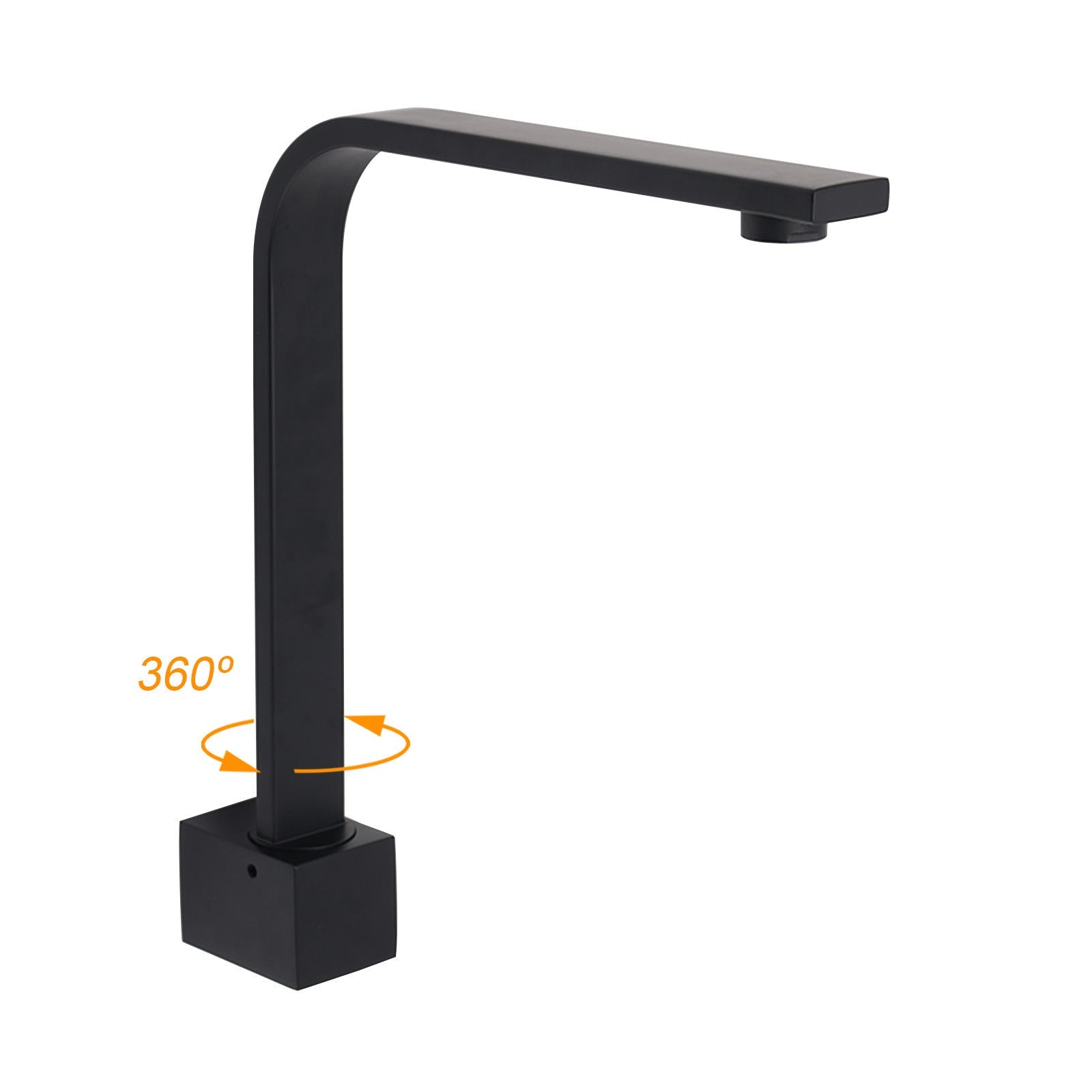 Black Gooseneck Arm High Rise Wall Mounted Bathtub Square Spout Water Outlet - Furniture > Bathroom > Shower Heads & Screens - Rivercity House & Home Co. (ABN 18 642 972 209) - Affordable Modern Furniture Australia