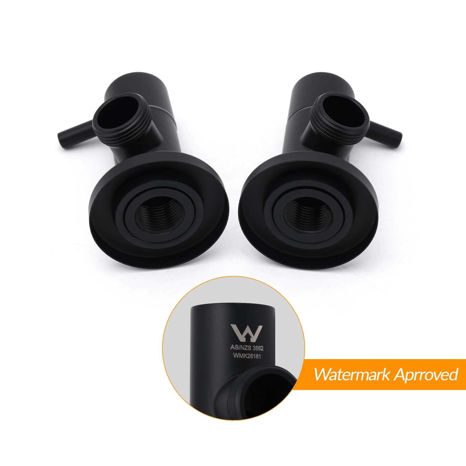Black Washing Machine 1/4 Turn Twin Taps Laundry Room Hot Cold Water Wall Set - Furniture > Bathroom > Shower Heads & Screens - Rivercity House & Home Co. (ABN 18 642 972 209) - Affordable Modern Furniture Australia