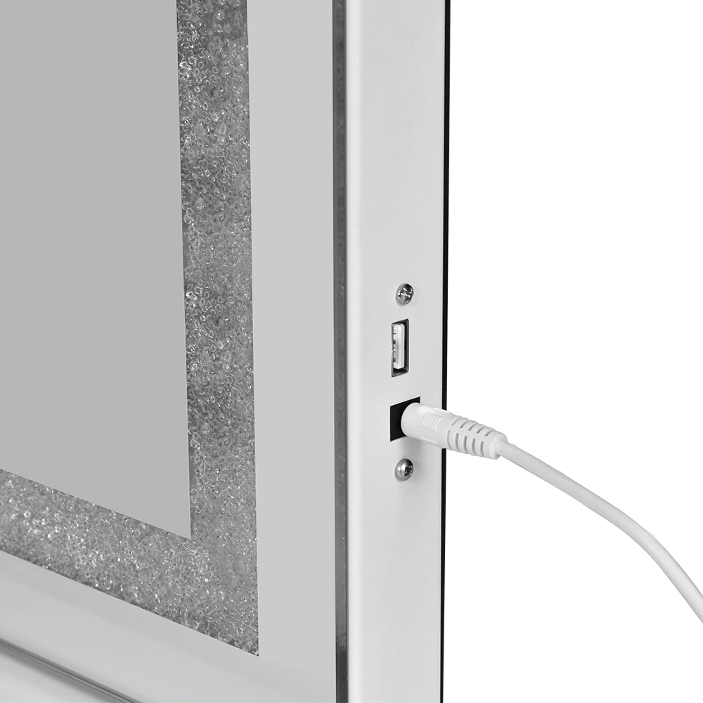 Bluetooth Makeup Mirror 80x58cm Hollywood Vanity with LED Light Crystal - Home & Garden > Decor > Mirrors - Rivercity House & Home Co. (ABN 18 642 972 209) - Affordable Modern Furniture Australia