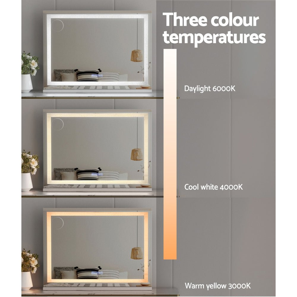 Bluetooth Makeup Mirror 80x58cm Hollywood Vanity with LED Light Crystal - Home & Garden > Decor > Mirrors - Rivercity House & Home Co. (ABN 18 642 972 209) - Affordable Modern Furniture Australia