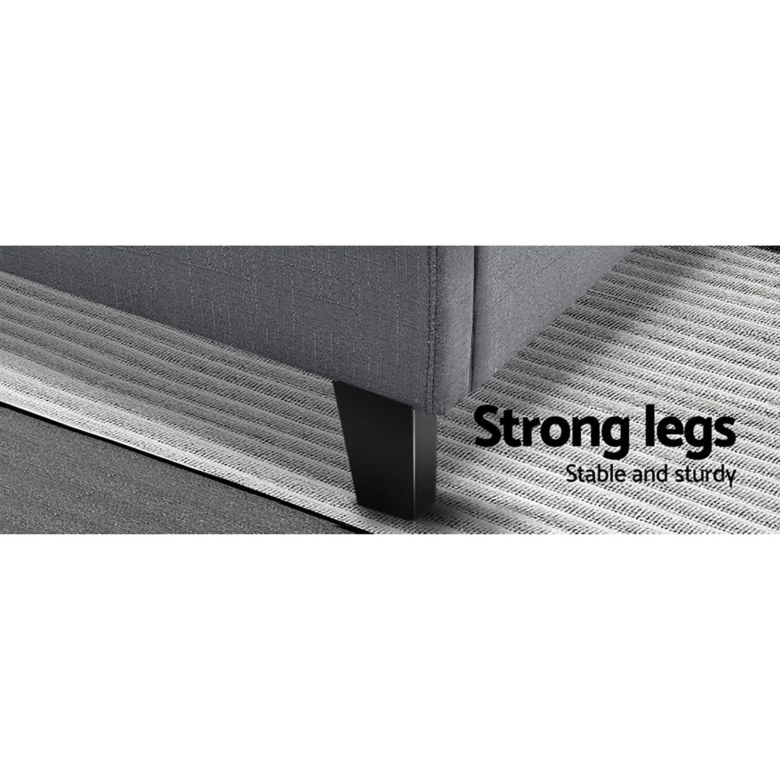 Bondi Queen Bed Frame Grey - Rivercity House & Home Co. (ABN 18 642 972 209) - Affordable Modern Furniture Australia