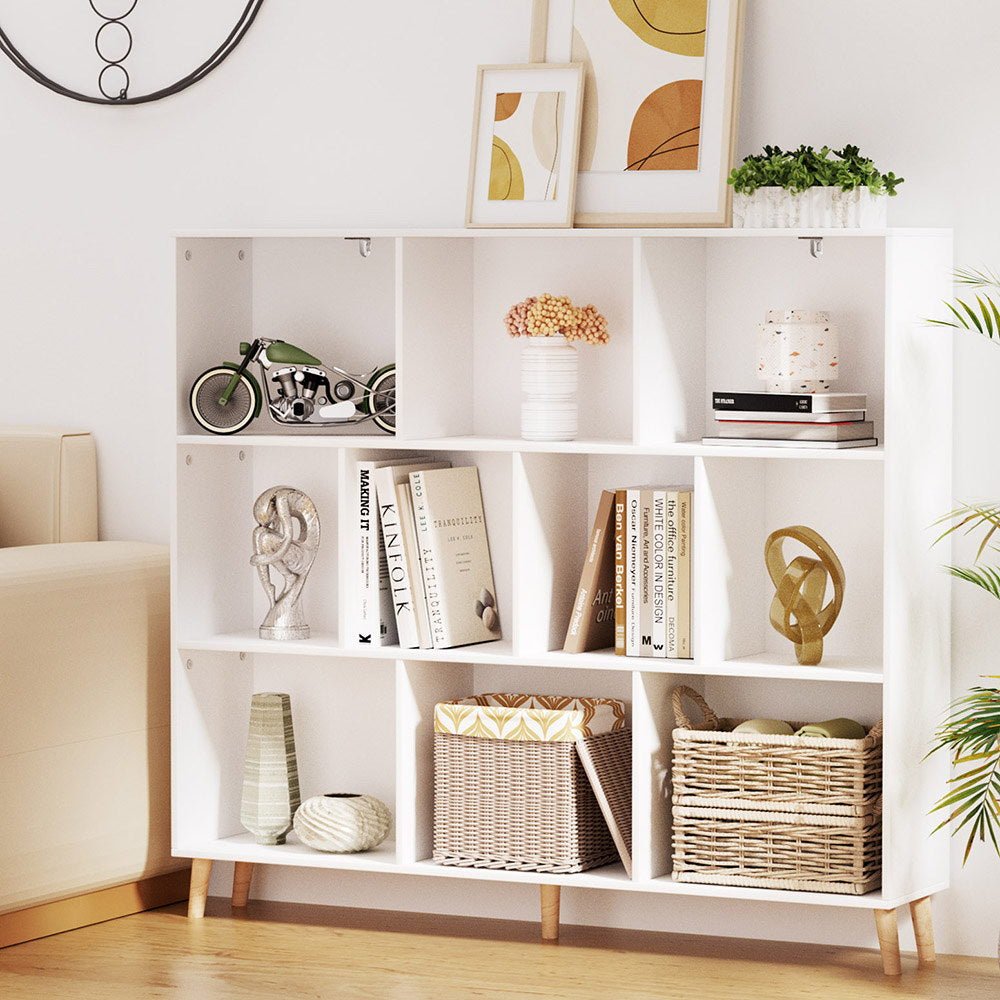 Bookshelf 3 Tiers 10 Cubes - CORA White - Furniture > Living Room - Rivercity House & Home Co. (ABN 18 642 972 209) - Affordable Modern Furniture Australia