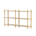 3-Tier Pine Wood Bookshelf Display Stand with Storage Shelves - Pine