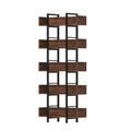 5-Tier Metal Frame Bookshelf with Display Shelves - Walnut