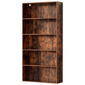 5-Tier Bookshelf with Adjustable Shelves and Anti-Tip Kit - Walnut