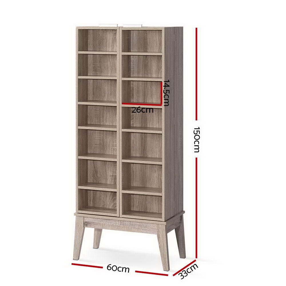 Bookshelf CD Storage Rack - BERG Oak - Furniture > Office - Rivercity House & Home Co. (ABN 18 642 972 209) - Affordable Modern Furniture Australia