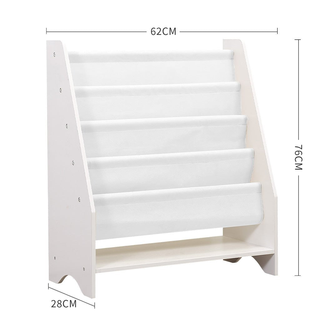 BoPeep Kids 4 - Tier Bookshelf Bookcase with Magazine Shelf - White - Rivercity House & Home Co. (ABN 18 642 972 209) - Affordable Modern Furniture Australia