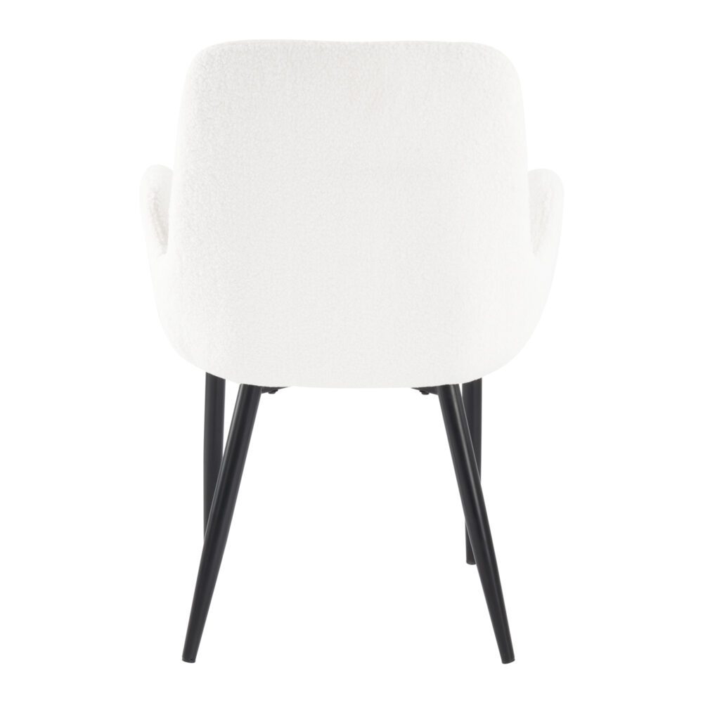 Boucle Teddy Sherpa Fabric Armrest Dining Chair Set - Black Metal Legs - Furniture > Dining > Kitchen & Dining Chairs - Rivercity House & Home Co. (ABN 18 642 972 209) - Affordable Modern Furniture Australia