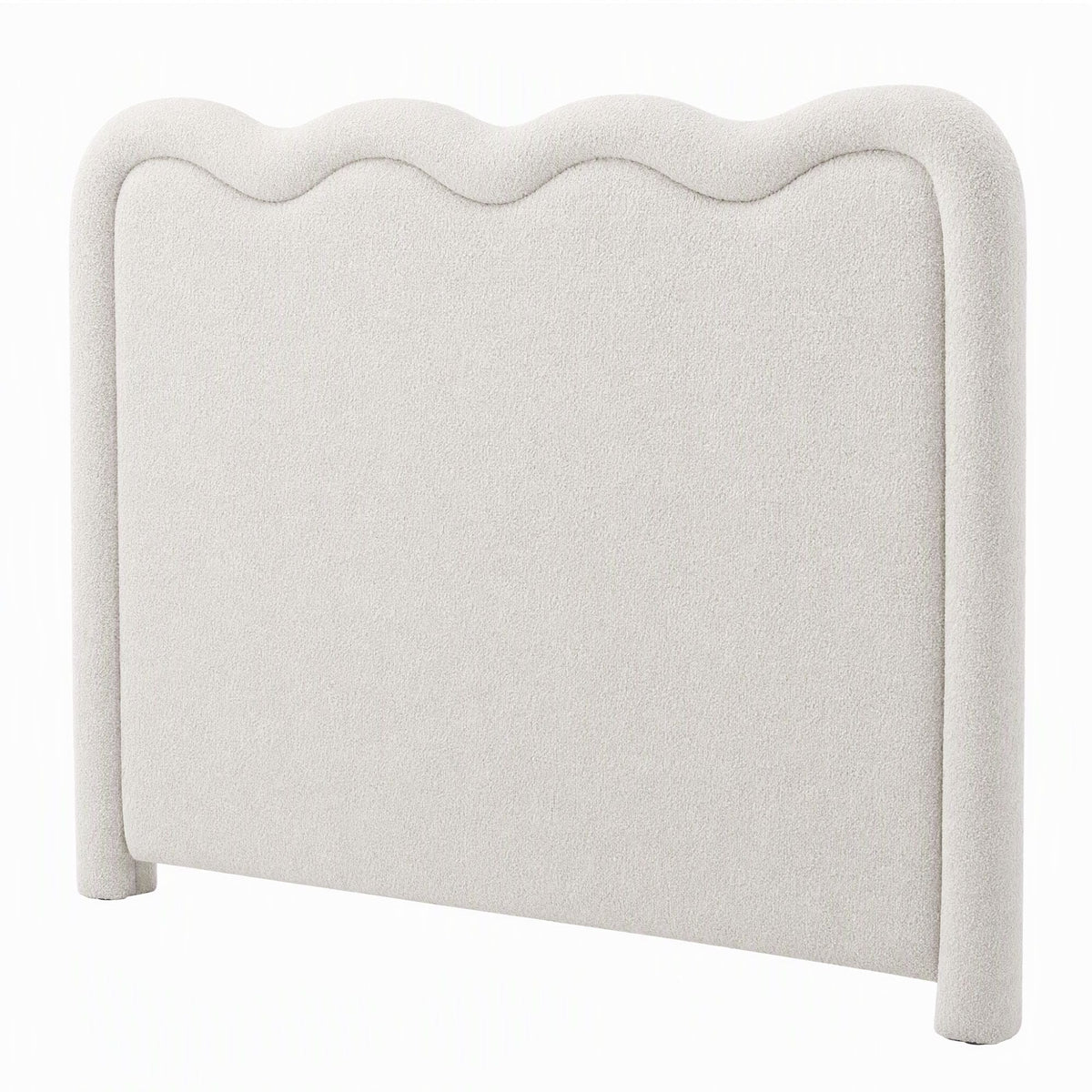 Boucle Upholstered Queen Size Wavy Bed Head - Beige - Furniture > Bedroom > Headboards - Rivercity House & Home Co. (ABN 18 642 972 209) - Affordable Modern Furniture Australia
