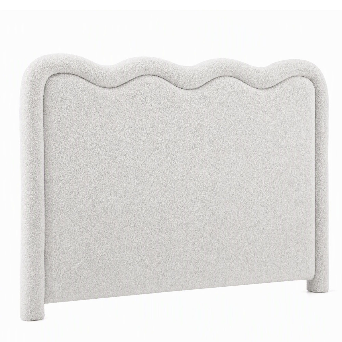 Boucle Upholstered Queen Size Wavy Bed Head - Beige - Furniture > Bedroom > Headboards - Rivercity House & Home Co. (ABN 18 642 972 209) - Affordable Modern Furniture Australia
