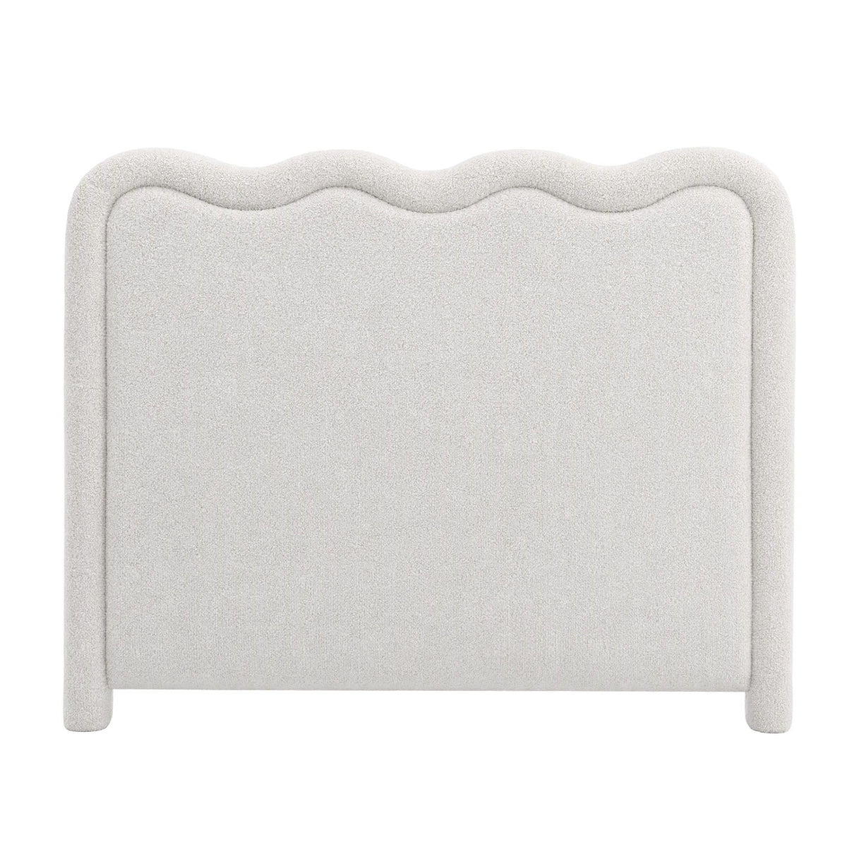 Boucle Upholstered Wavy Double Bed Headboard - Beige - Furniture > Bedroom > Headboards - Rivercity House & Home Co. (ABN 18 642 972 209) - Affordable Modern Furniture Australia