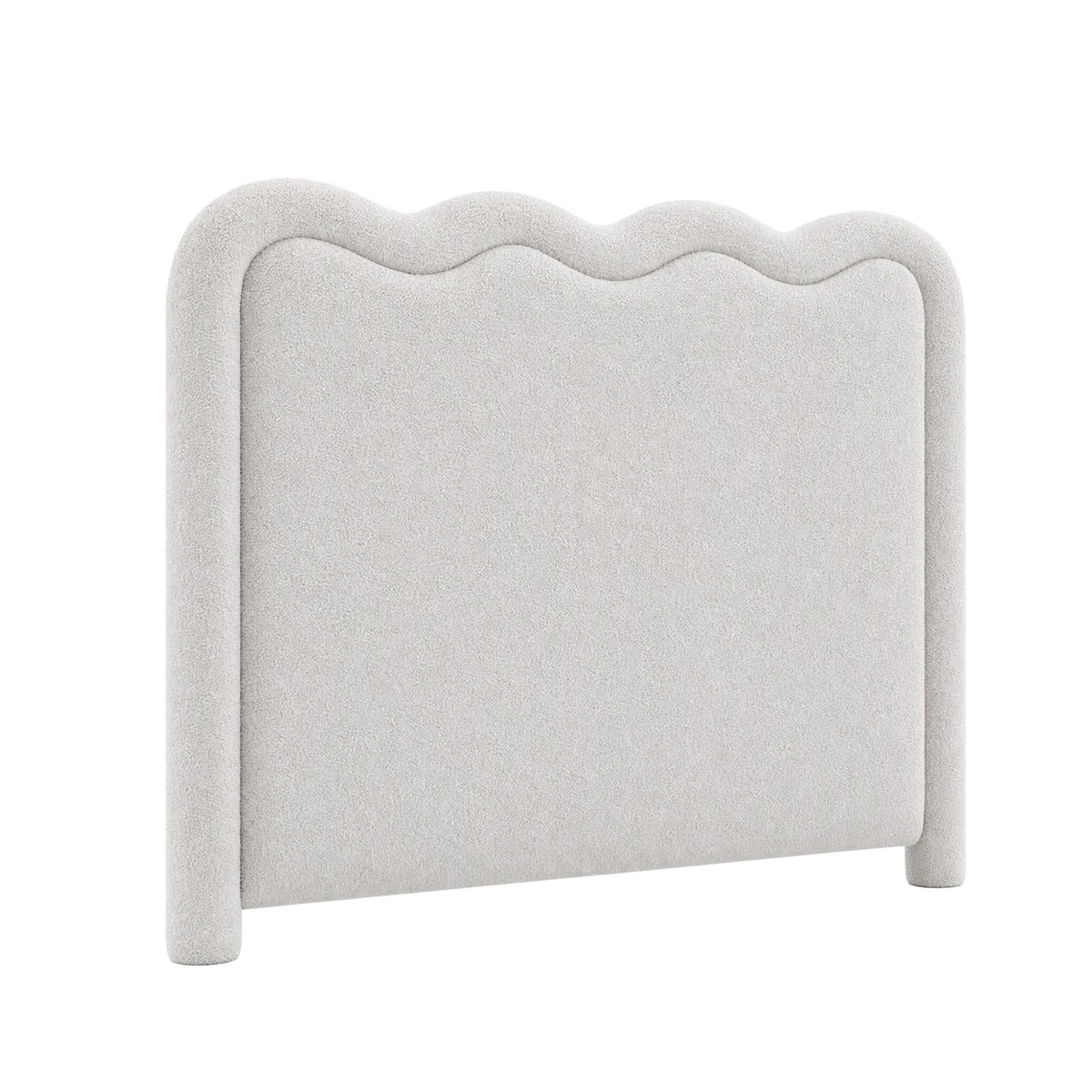Boucle Upholstered Wavy Double Bed Headboard - Beige - Furniture > Bedroom > Headboards - Rivercity House & Home Co. (ABN 18 642 972 209) - Affordable Modern Furniture Australia