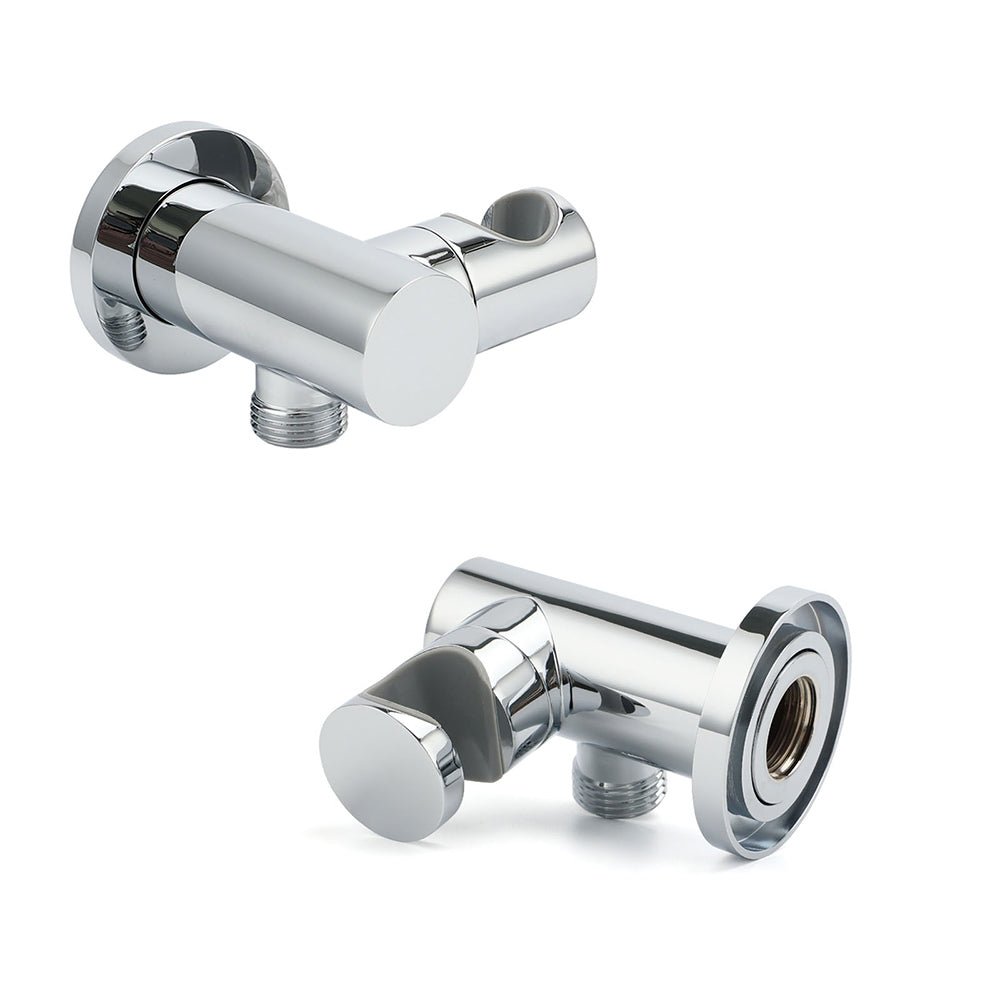 Brass Water Inlet Connector Handheld Shower Head Hose Swivel Bracket Holder Wall Elbow - Furniture > Bathroom > Shower Heads & Screens - Rivercity House & Home Co. (ABN 18 642 972 209) - Affordable Modern Furniture Australia