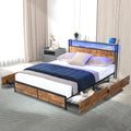 Brax LED Storage Double Bed Frame with USB & Power Outlets – Brown