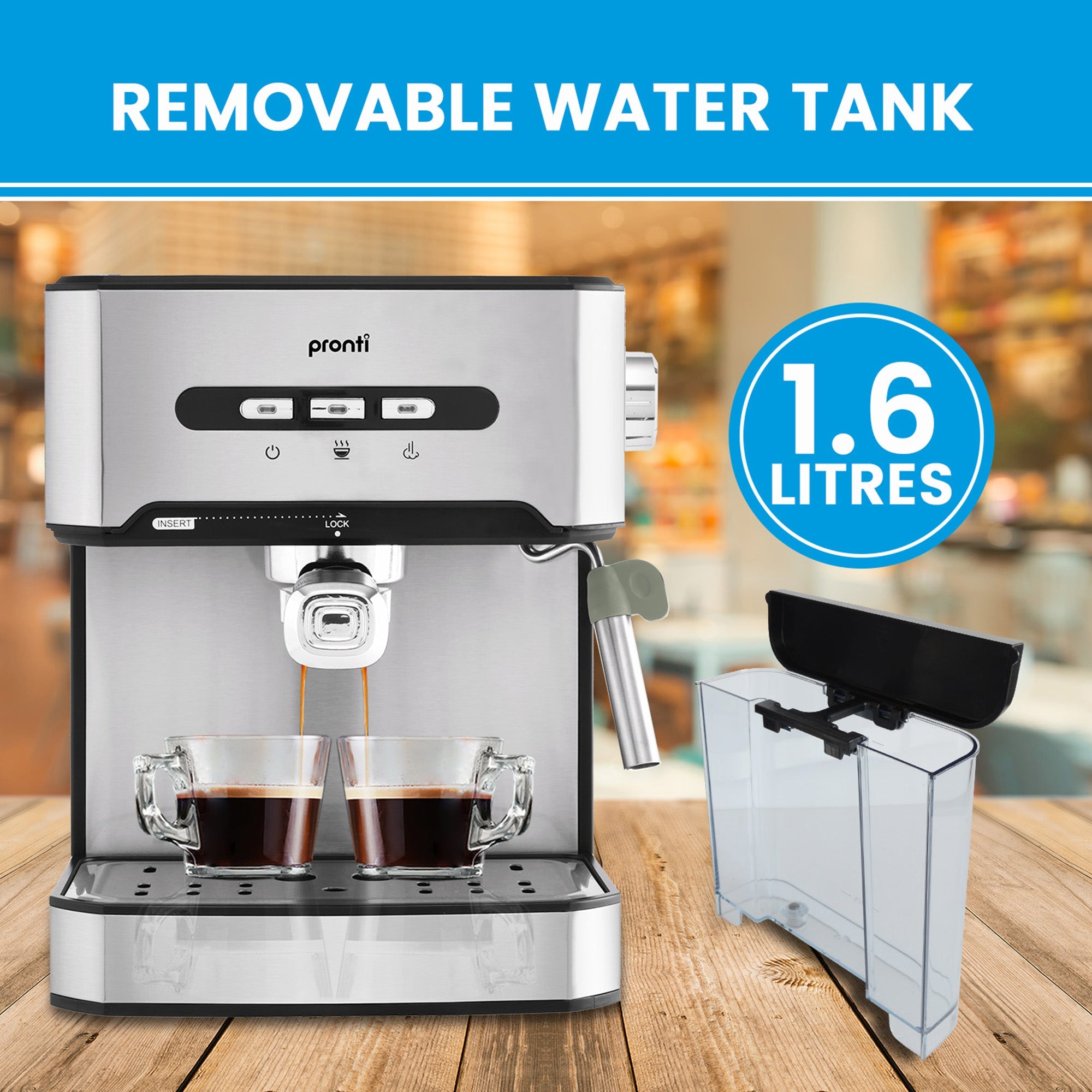 Breakfast Set with 1.6L Coffee Machine, Silver Noir Toaster & Kettle - Appliances > Kitchen Appliances > Kettles - Rivercity House & Home Co. (ABN 18 642 972 209) - Affordable Modern Furniture Australia
