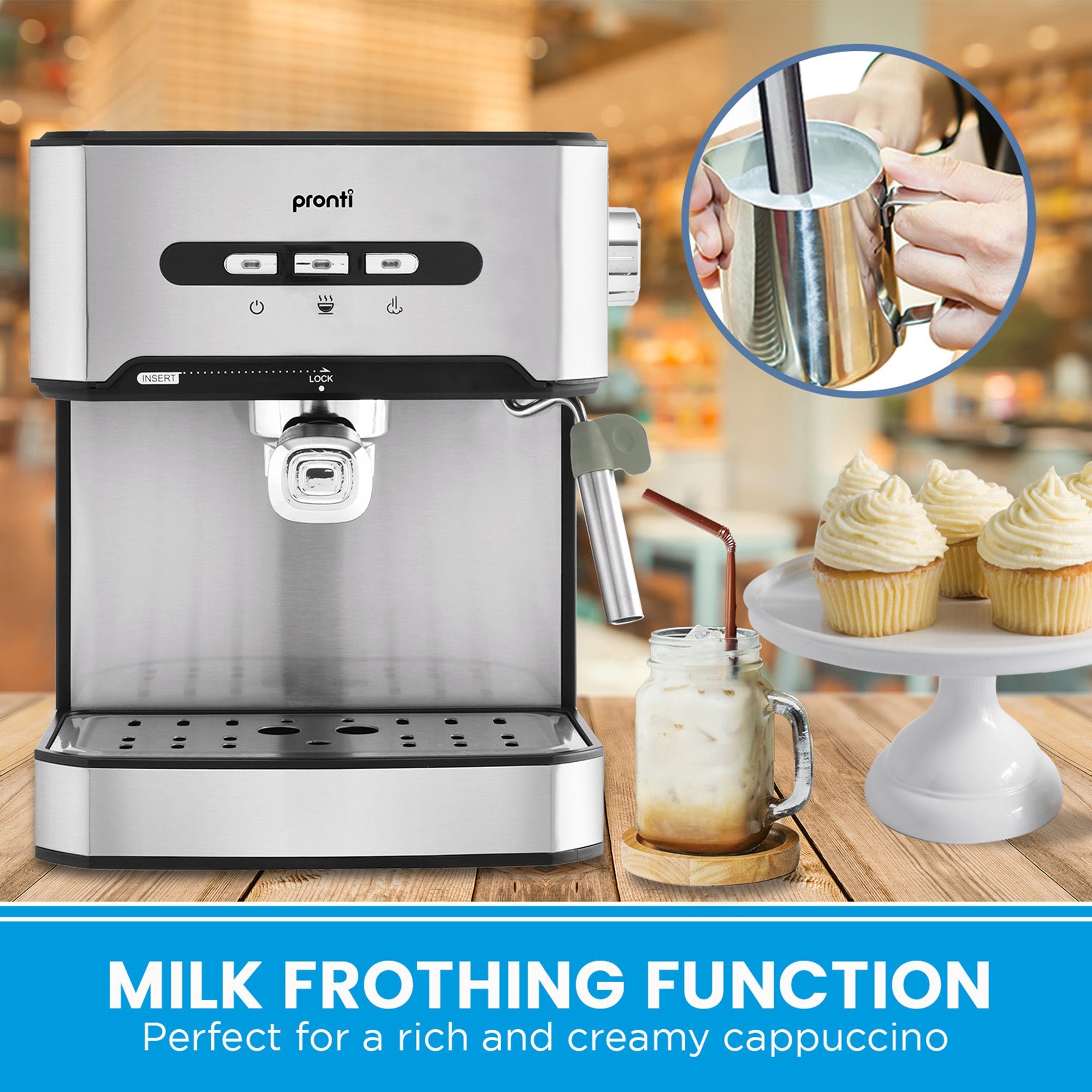 Breakfast Set with 1.6L Coffee Machine, Silver Noir Toaster & Kettle - Appliances > Kitchen Appliances > Kettles - Rivercity House & Home Co. (ABN 18 642 972 209) - Affordable Modern Furniture Australia