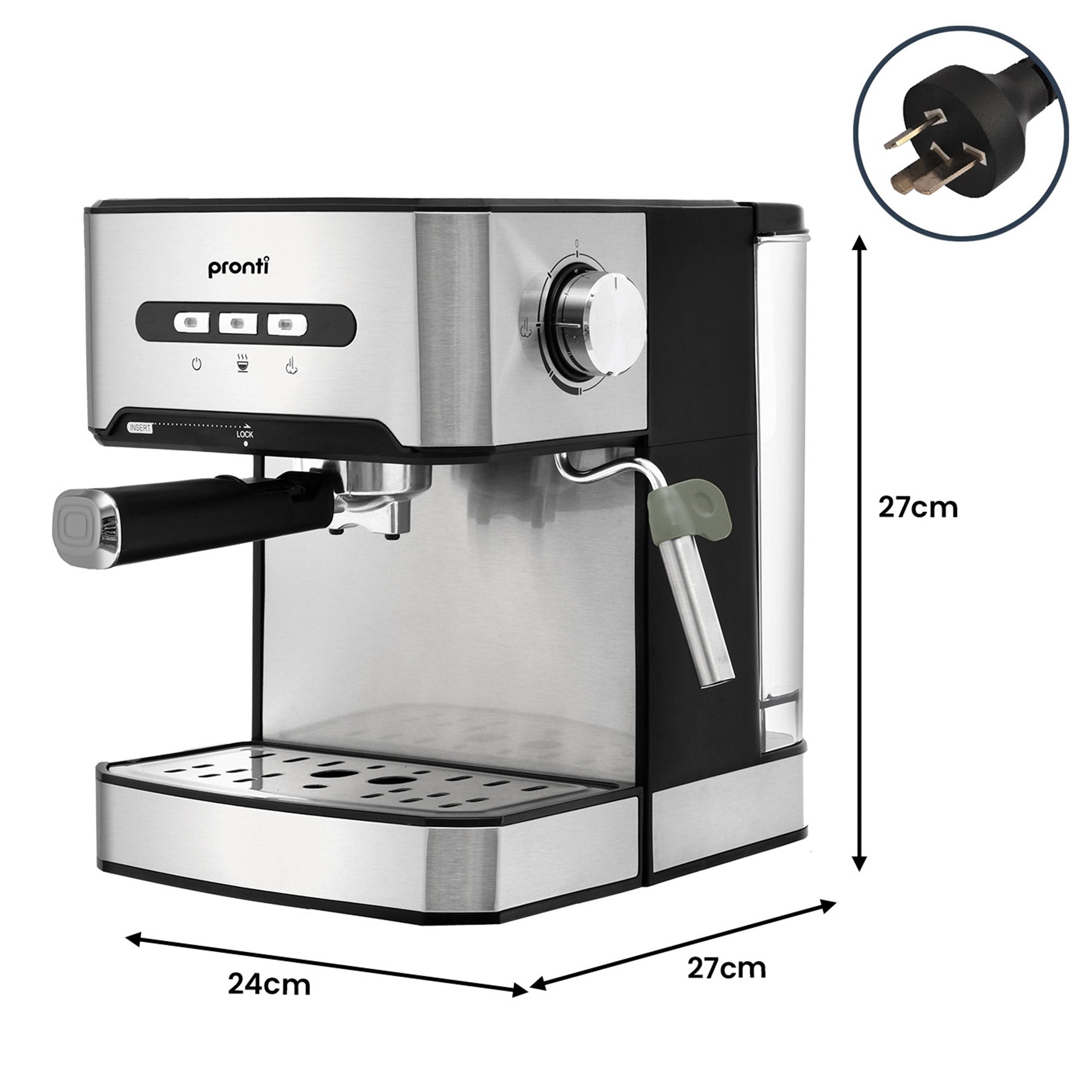 Breakfast Set with 1.6L Coffee Machine, Silver Noir Toaster & Kettle - Appliances > Kitchen Appliances > Kettles - Rivercity House & Home Co. (ABN 18 642 972 209) - Affordable Modern Furniture Australia