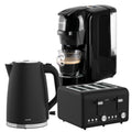 Pronti HomeMaid 3-in-1 Coffee Machine, 4-Slice Toaster & 1.7L Kettle Breakfast Set - Silver Noir