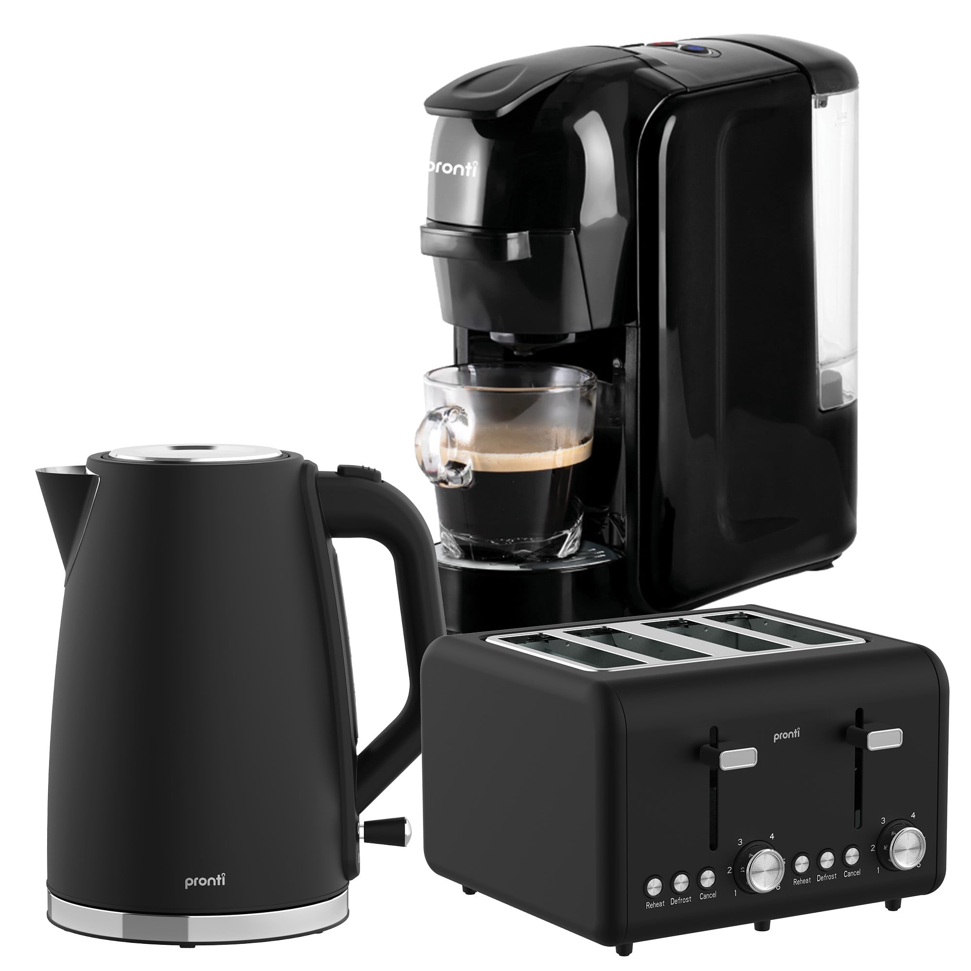 Breakfast Set with HomeMaid Coffee Machine, Silver Noir Toaster & Kettle - Appliances > Kitchen Appliances > Kettles - Rivercity House & Home Co. (ABN 18 642 972 209) - Affordable Modern Furniture Australia