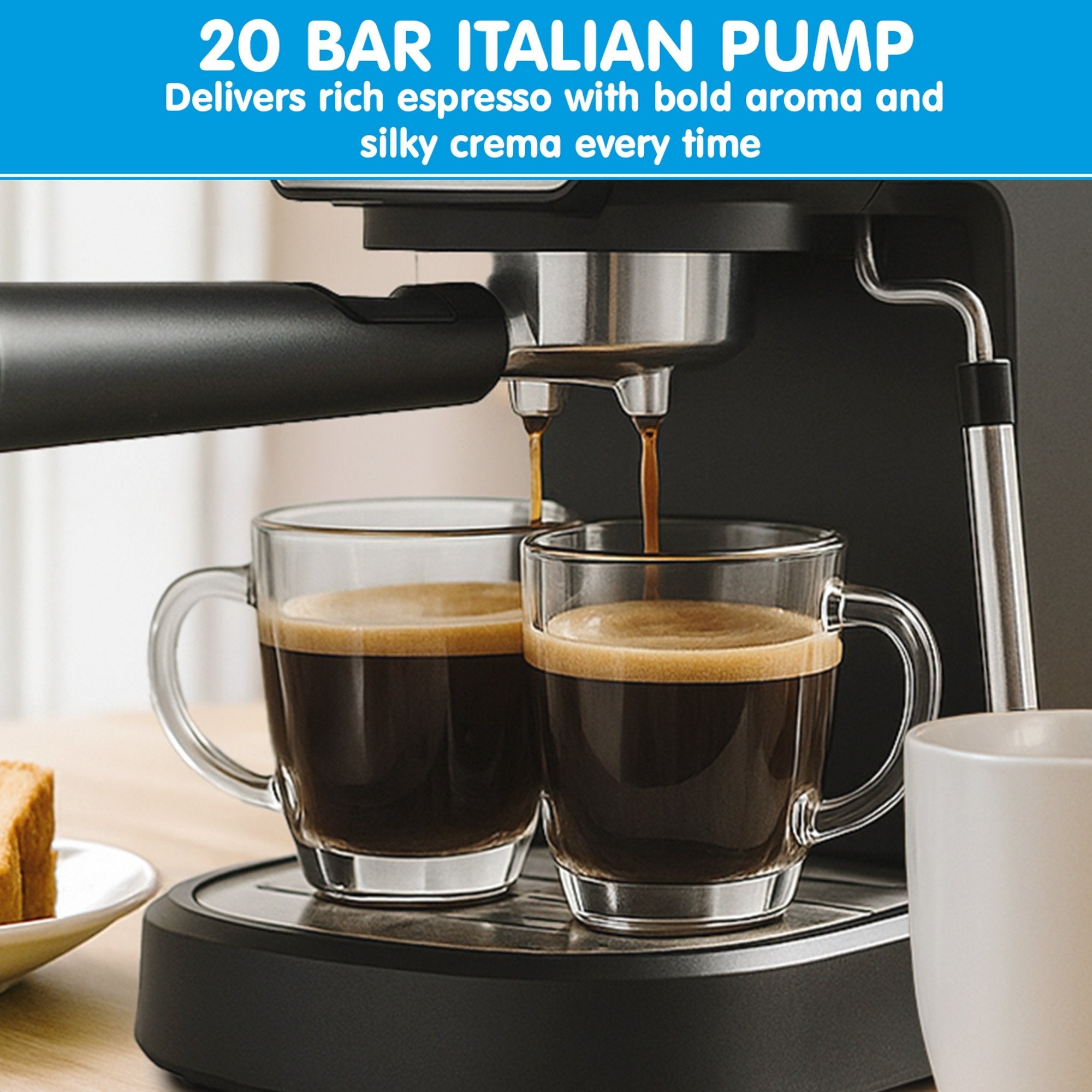 Breakfast Set with Rose Gold Kettle & Toaster with 1.2L Espresso Machine - Black - Appliances > Kitchen Appliances > Coffee Machines & Accessories - Rivercity House & Home Co. (ABN 18 642 972 209) - Affordable Modern Furniture Australia