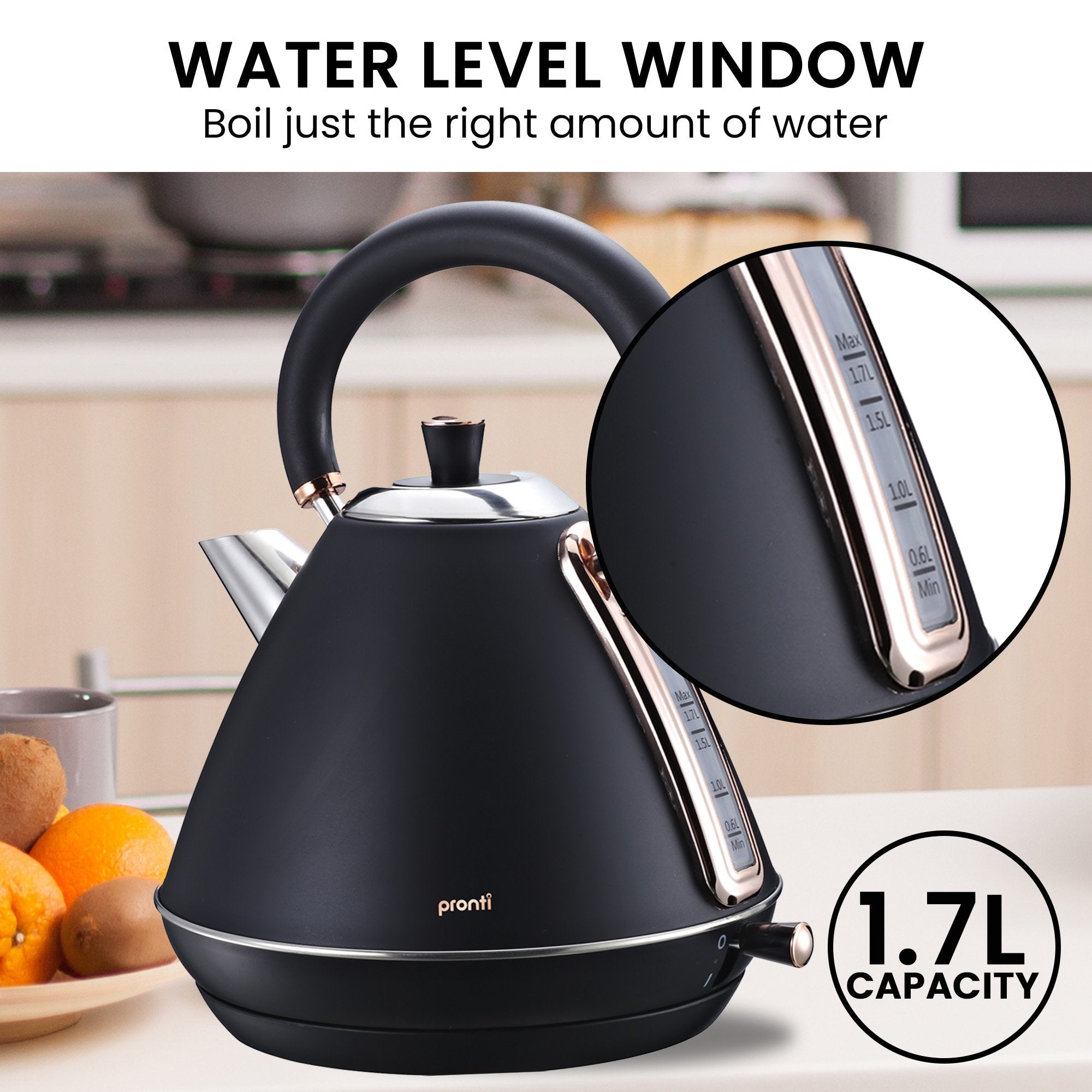 Breakfast Set with Rose Gold Kettle & Toaster with 1.2L Espresso Machine - Black - Appliances > Kitchen Appliances > Coffee Machines & Accessories - Rivercity House & Home Co. (ABN 18 642 972 209) - Affordable Modern Furniture Australia