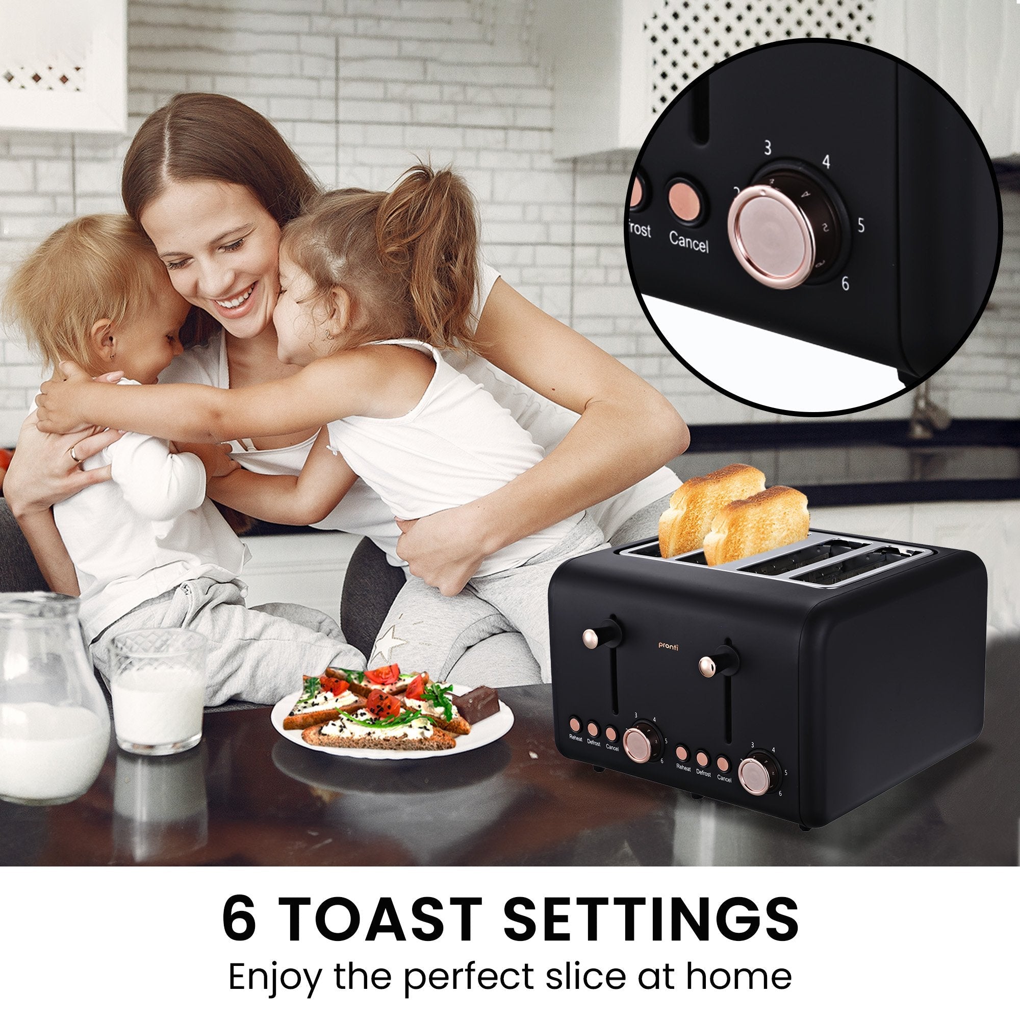 Breakfast Set with Rose Gold Kettle & Toaster with 1.2L Espresso Machine - Black - Appliances > Kitchen Appliances > Coffee Machines & Accessories - Rivercity House & Home Co. (ABN 18 642 972 209) - Affordable Modern Furniture Australia