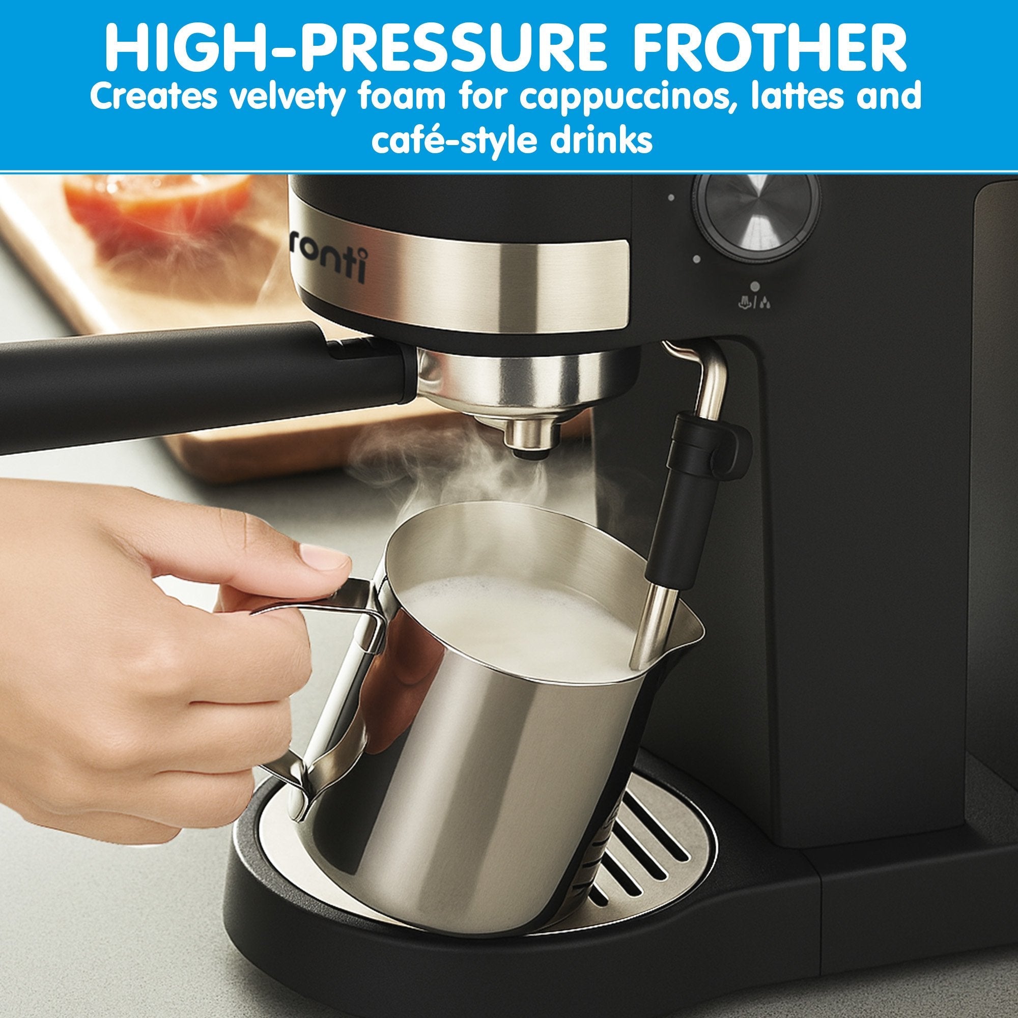 Breakfast Set with Rose Gold Kettle & Toaster with 1.2L Espresso Machine - Black - Appliances > Kitchen Appliances > Coffee Machines & Accessories - Rivercity House & Home Co. (ABN 18 642 972 209) - Affordable Modern Furniture Australia