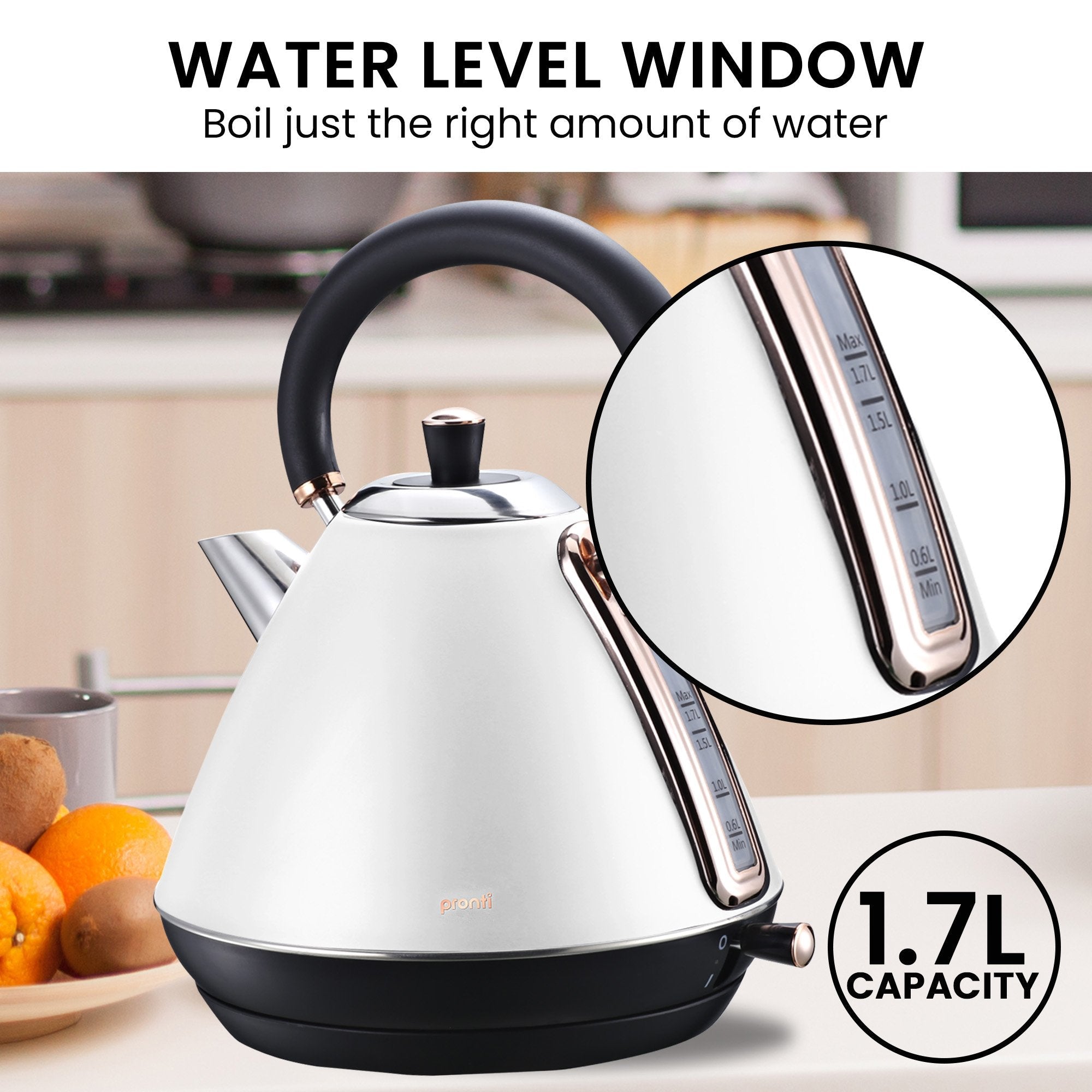 Breakfast Set with Rose Gold Kettle & Toaster with 1.2L Espresso Machine - White - Appliances > Kitchen Appliances > Coffee Machines & Accessories - Rivercity House & Home Co. (ABN 18 642 972 209) - Affordable Modern Furniture Australia