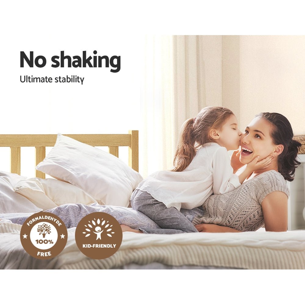 Bribie Wooden Double Bed Frame - Furniture > Bedroom - Rivercity House & Home Co. (ABN 18 642 972 209) - Affordable Modern Furniture Australia