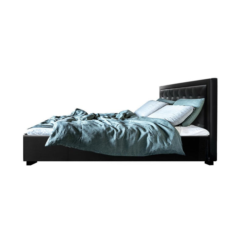 Bronte Storage Double Bed Frame Black - Rivercity House & Home Co. (ABN 18 642 972 209) - Affordable Modern Furniture Australia