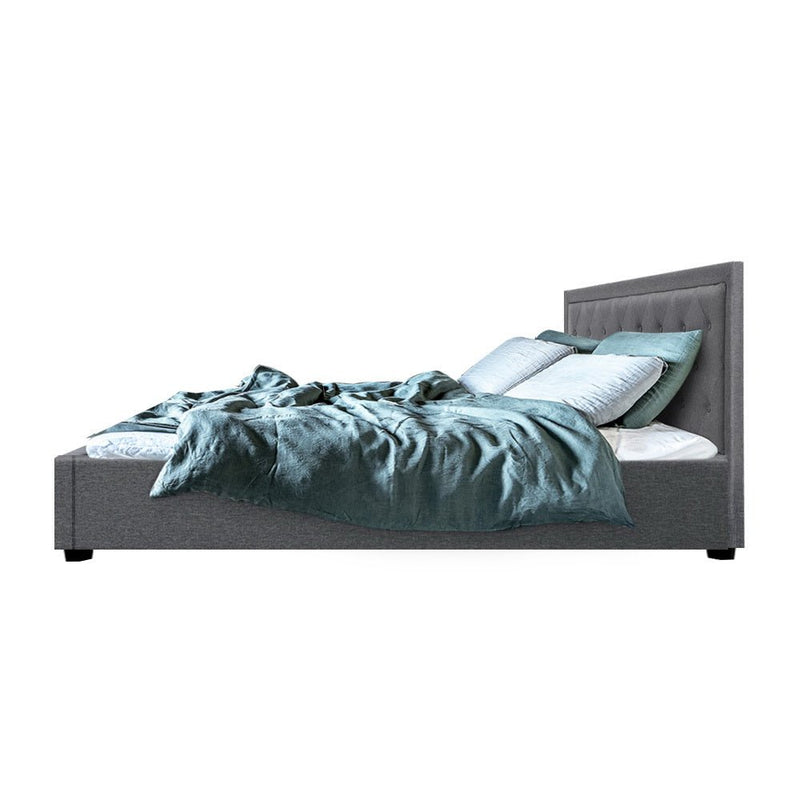 Bronte Storage Double Bed Frame Grey - Rivercity House & Home Co. (ABN 18 642 972 209) - Affordable Modern Furniture Australia