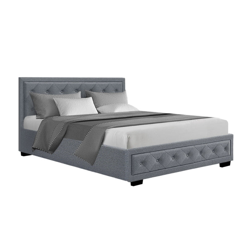 Bronte Storage Double Bed Frame Grey - Rivercity House & Home Co. (ABN 18 642 972 209) - Affordable Modern Furniture Australia