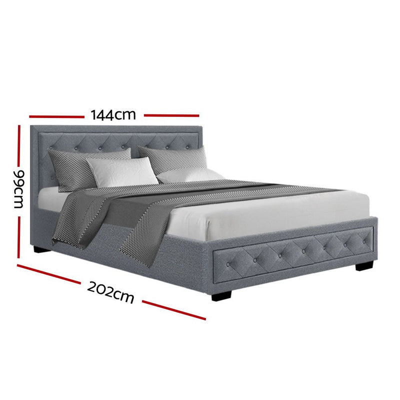 Bronte Storage Double Bed Frame Grey - Rivercity House & Home Co. (ABN 18 642 972 209) - Affordable Modern Furniture Australia