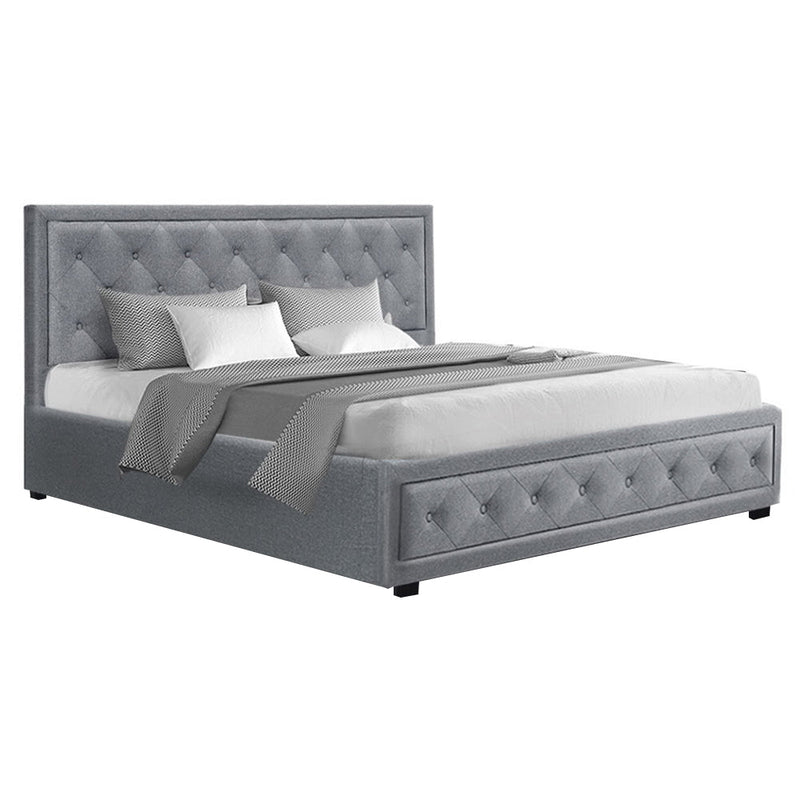 Bronte Storage King Bed Frame Grey - Rivercity House & Home Co. (ABN 18 642 972 209) - Affordable Modern Furniture Australia