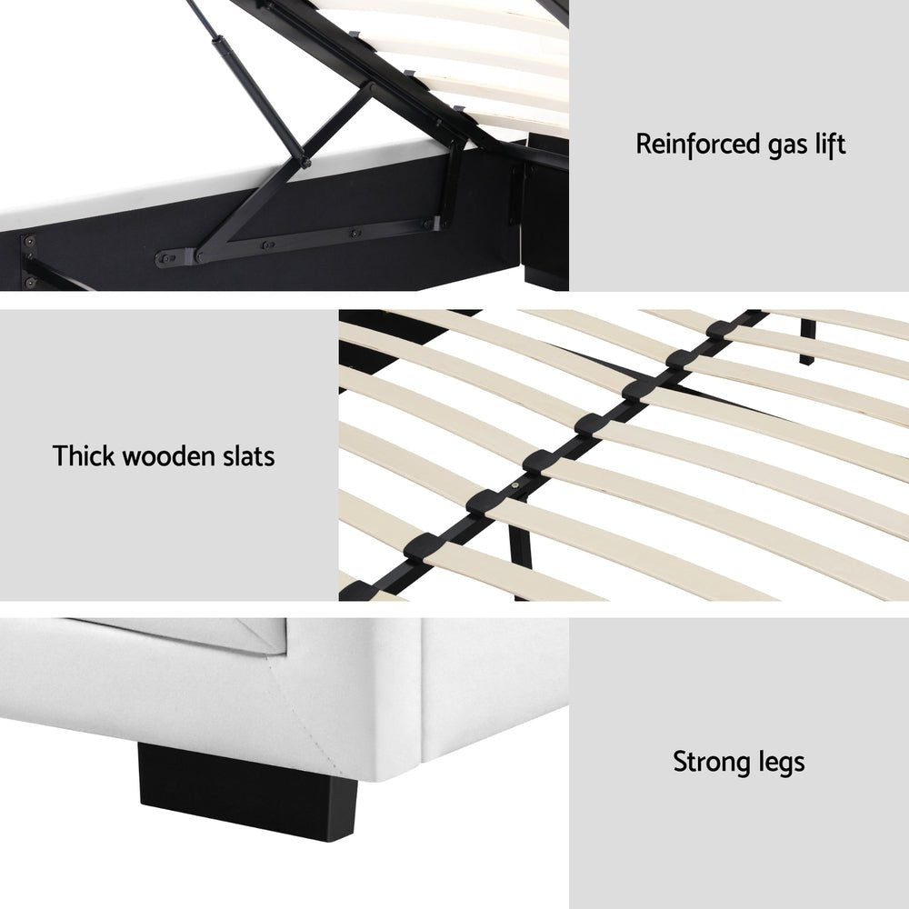 Bronte Storage King Bed Frame White - Rivercity House & Home Co. (ABN 18 642 972 209) - Affordable Modern Furniture Australia