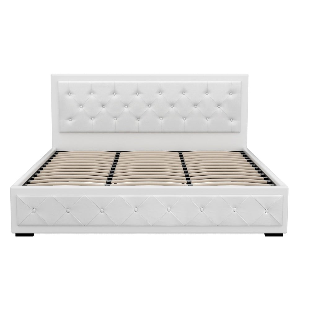 Bronte Storage King Bed Frame White - Rivercity House & Home Co. (ABN 18 642 972 209) - Affordable Modern Furniture Australia